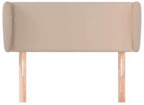 Cabeceira cama abas couro artificial 103x23x78/88 cm cappuccino