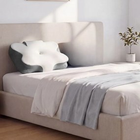 Almofada ergonómica 59 x 40 cm, refrescante para o pescoço Branco-cinza