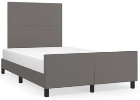 vidaXL Estrutura de cama sem colchão 120x190cm couro do falso cinzento