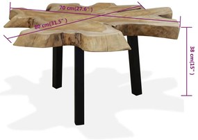 Mesa de centro em madeira de teca genuína 80x70x38 cm
