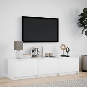 Móvel de TV com luzes LED derivados de madeira branco