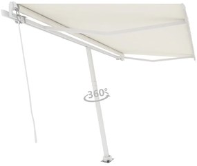 Toldo retrátil manual independente 400x300 cm cor creme