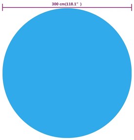 Película para piscina PE solar flutuante redondo 300 cm azul