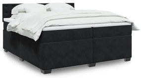 vidaXL Cama com molas/colchão 200x200 cm veludo preto