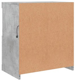 Aparador com luzes LED 60x37x67 cm cinzento cimento