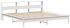 Cama sem colchão 180x200 cm madeira de pinho maciça branco