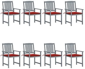 vidaXL Cadeiras de jardim c/ almofadões 8 pcs acácia maciça cinzento