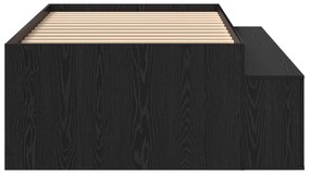 Estrutura de Cama de Armazenamento Carvalho Preto 90x190 cm