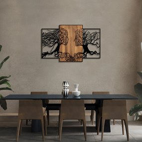 Acessório Decorativo de Parede Tree Love – Preto e Noz – 125 x 3 x 79