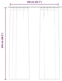 Cortinas blackout com ganchos 2 pcs 140x245 cm veludo preto