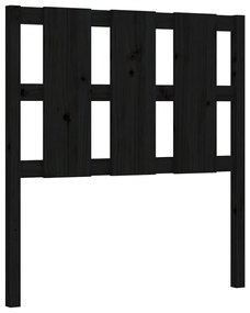 Estrutura de cama com cabeceira 100x200 cm madeira maciça preto