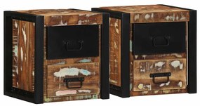 Mesas de cabeceira, 2 pcs, 40x35x40cm madeira maciça recuperada