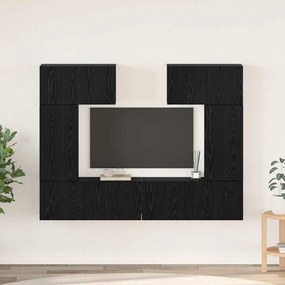 vidaXL Conjunto de móvel de TV 6 pcs Carvalho preto 80 x 30 x 30 cm