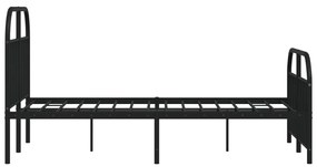 Estrutura de cama com cabeceira e pés 120x190 cm metal preto