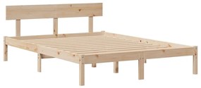 Cama com estante sem colchão 140x190 cm pinho maciço