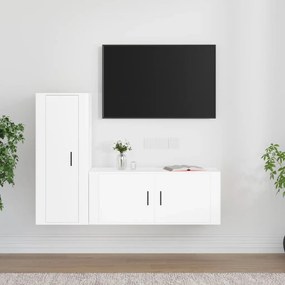 vidaXL 2 pcs conjunto móveis de TV derivados de madeira branco