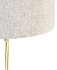 Candeeiro de mesa dourado regulável com abajur cinza claro 35 cm - Parte Design