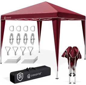 Tenda dobrável Popup Capri festas, eventos, feiras 3x3m com Saco de transporte vermelho vinho