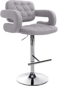 Banco de bar Dublin STOFF C regulável altura 103 - 123 x 63 x 55 cm com revestimento em tecido cinzento
