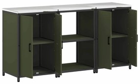 Conjunto de Armazenamento de Cozinha 3 pcs Verde Oliva