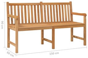 Banco de jardim 150 cm madeira de teca maciça