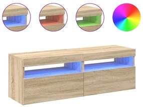 Móveis de TV com luzes LED 2 pcs 60x35x40 cm carvalho sonoma