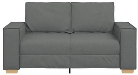 Sofá de 2 lugares cinza escuro 120 cm tecido