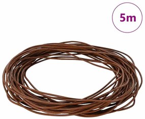 vidaXL Corda de Couro Marrom Claro Ø2 mm x 5 m Couro