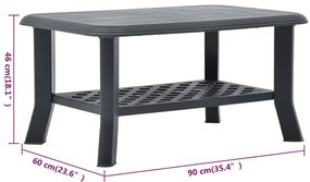 Mesa de centro 90x60x46 cm plástico antracite