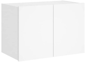 Móvel de parede para TV com luzes LED 60x35x41 cm branco