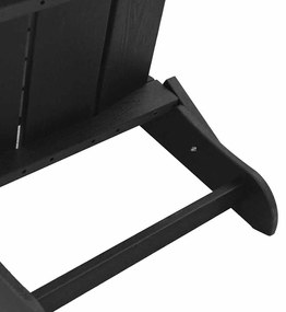 Cadeiras Adirondack Dobráveis vidaXL 2 pcs Preto 74.5x80.5x90 cm HDPE
