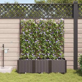 vidaXL Jardineiras com Sistema de Irrigação - 3 Peças - Castanho