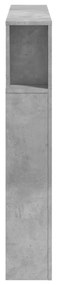 Cabeceira c/ LEDs 120x18,5x103,5 cm cinzento-cimento