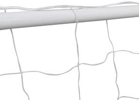 Balizas de futebol com redes 2 pcs aço 182x61x122 cm aço branco