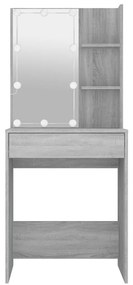 Toucador com LEDs 60x40x140 cm sonoma cinza