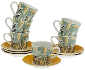 Conjunto de 6 Chávenas com Prato Versa Elora Porcelana