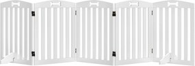 PawHut Portão para Cães Autônomo com Pés de Suporte, para Caixilhos de Porta, Corredor, Escada, 258 x 30 x 61 cm, Branco | Aosom Portugal
