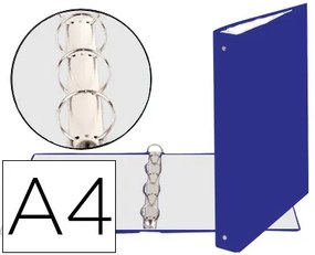 Pasta Exacompta de 4 Argolas 30mm Redondos Din A4 Cartão Forrado Azul
