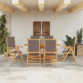 Conjunto de Jantar de Jardim Manual 7 pcs Antracite 6-Pessoas