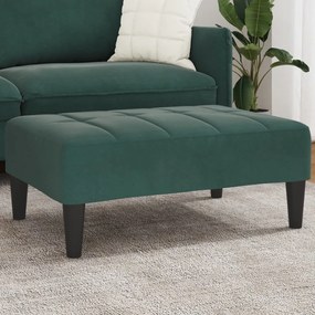 Apoio de pés 77x55x31 cm veludo verde-escuro