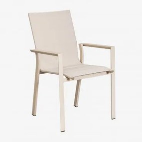 Cadeira de jardim empilhável de alumínio Karena Tapioca Bege - Sklum