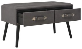 Mesa de centro 80x40x46 cm couro artificial cinzento
