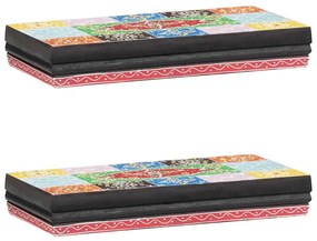 Prateleiras de Parede 2 pcs 40x20x6 cm Madeira Sólida de Mangueira