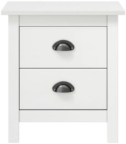 Mesas cabeceira Hill 2 pcs 46x35x49,5cm pinho branco