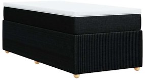 Cama com molas/colchão 90x190 cm tecido preto