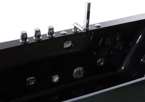 Banheira de hidromassagem em acrílico preto com LED 162 x 76 cm SAMANA Beliani