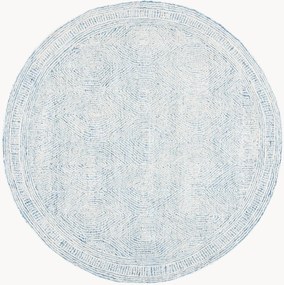 Tapete redondo em lã artesanal de pelo curto Alaska