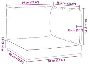 Almofadões p/ paletes 3 pcs tecido oxford branco nata