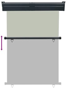 Toldo lateral para varanda 125x250 cm cinzento