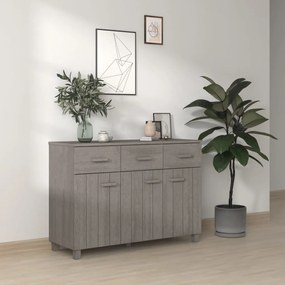 vidaXL Aparador HAMAR 113x40x80 cm pinho maciço cinza-claro